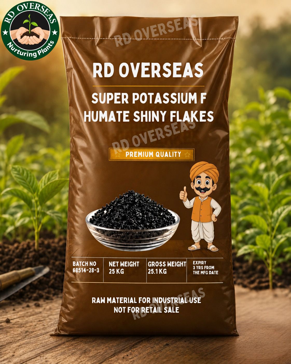 Super Potassium F Humate Shiny Flakes